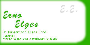 erno elges business card